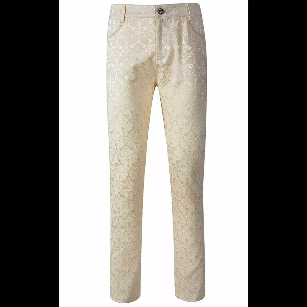 Darc Chic Soft Beige Jeans velvet Embroidered  L